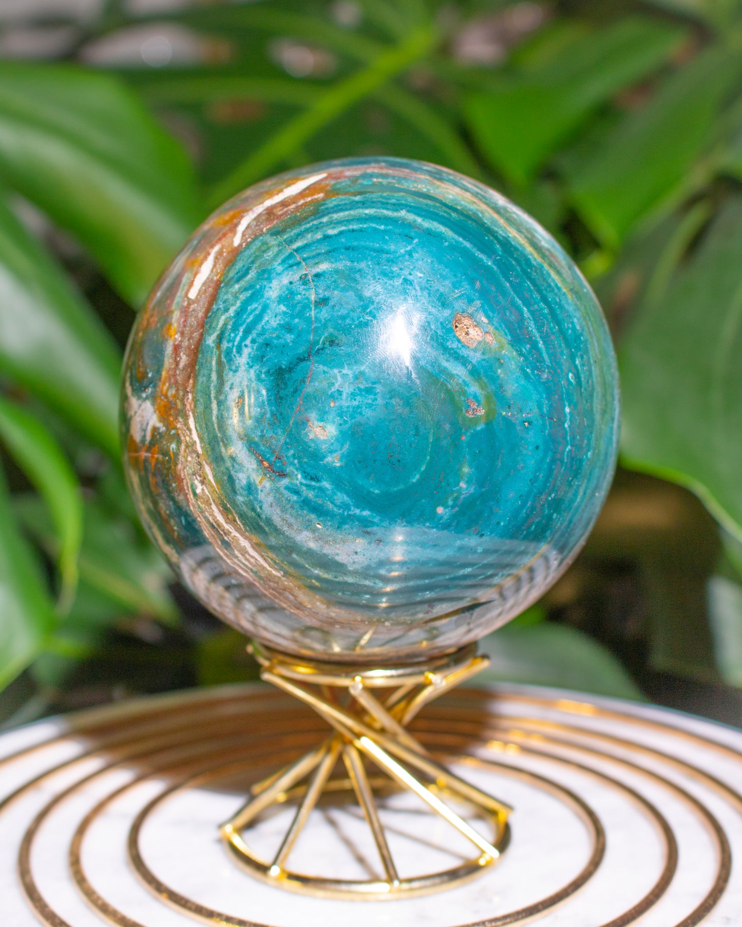 Rainbow Wave Ocean Jasper Sphere