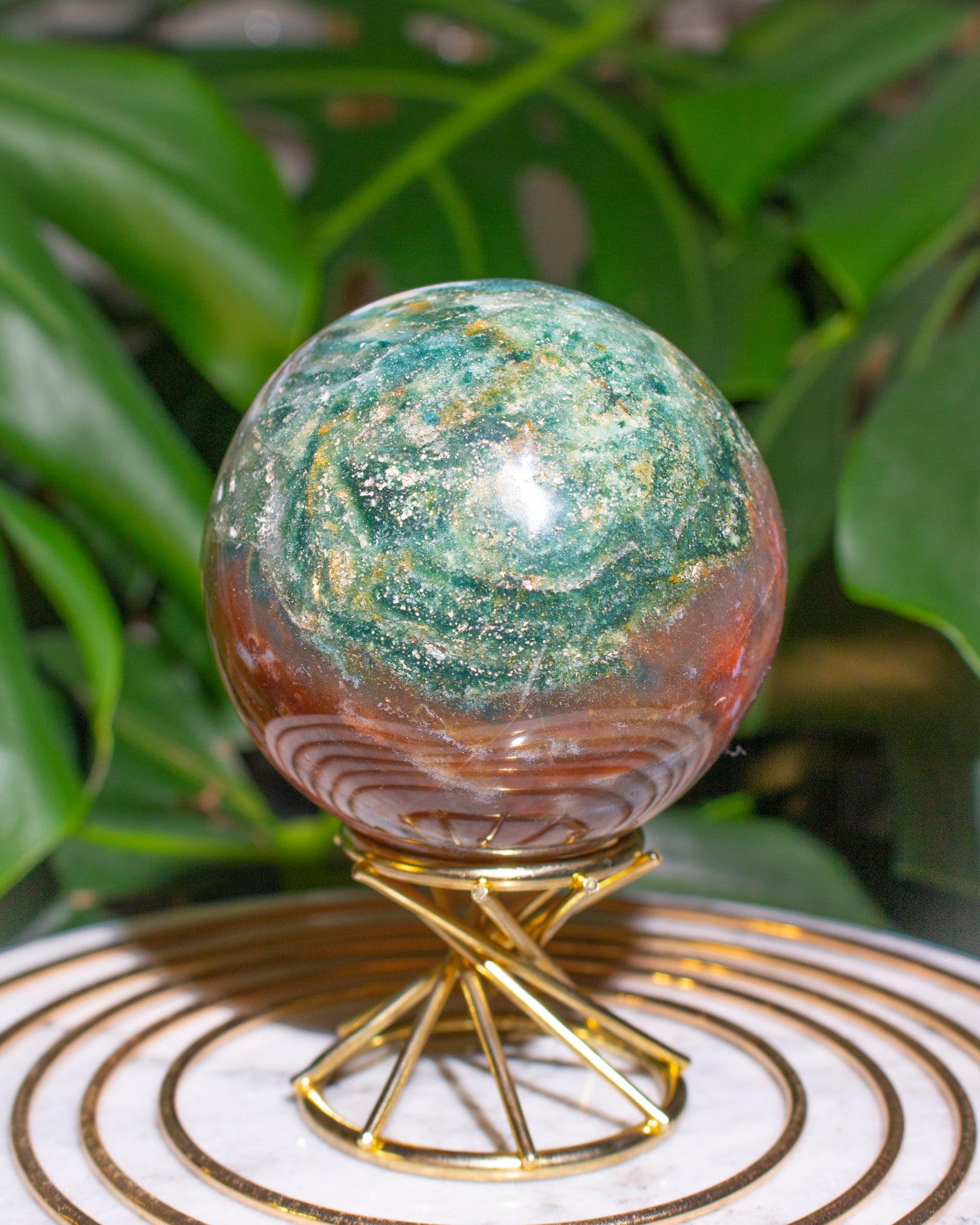 Tri-Color Ocean Jasper Sphere