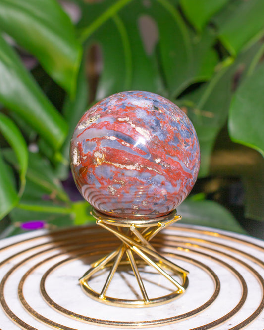 Red & Blue Planet Ocean Jasper Sphere
