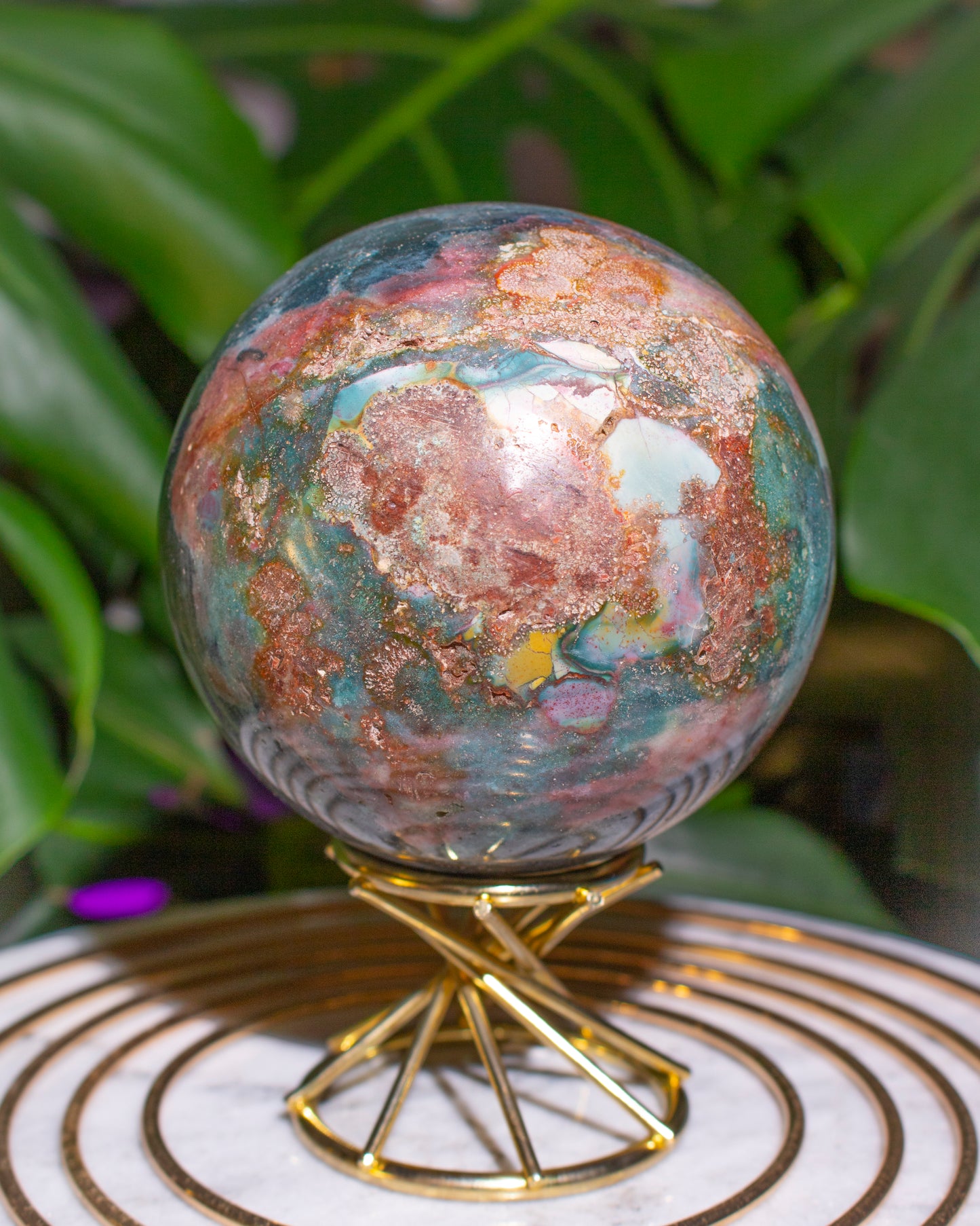 Dark & Moody Ocean Jasper Sphere