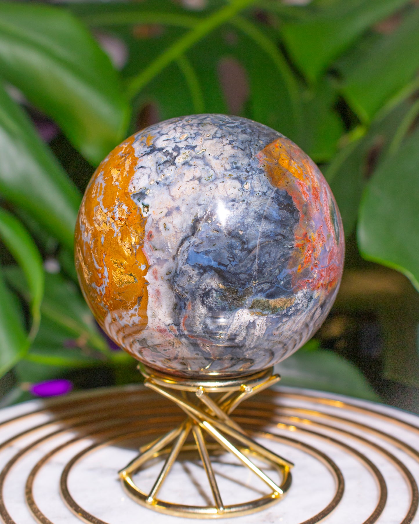 Moody Fairy Garden Ocean Jasper Sphere