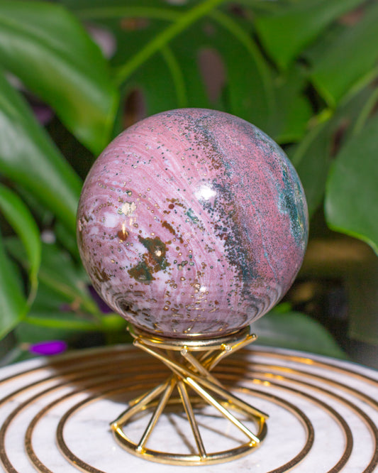Fairy Pink Ocean Jasper Sphere