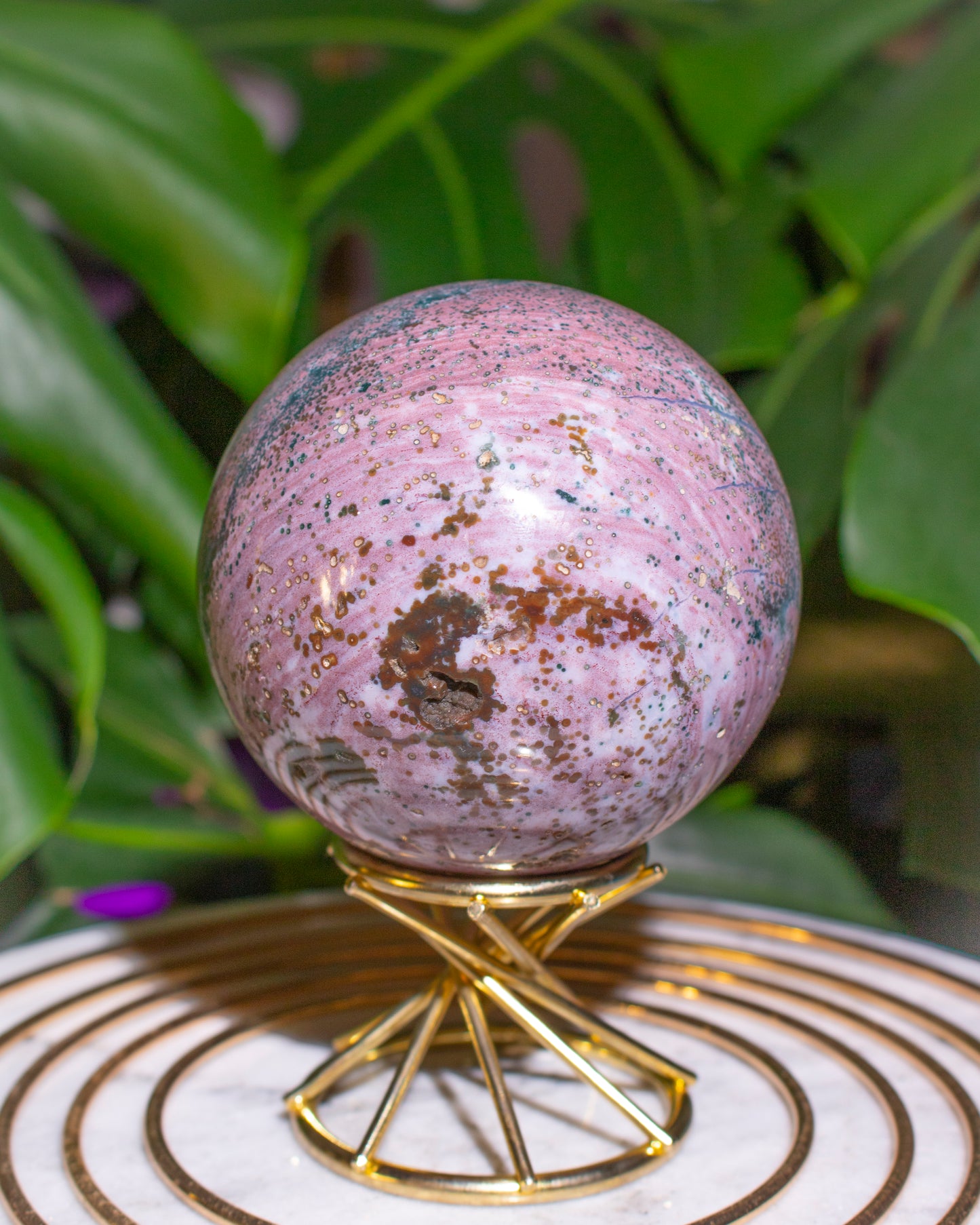 Fairy Pink Ocean Jasper Sphere