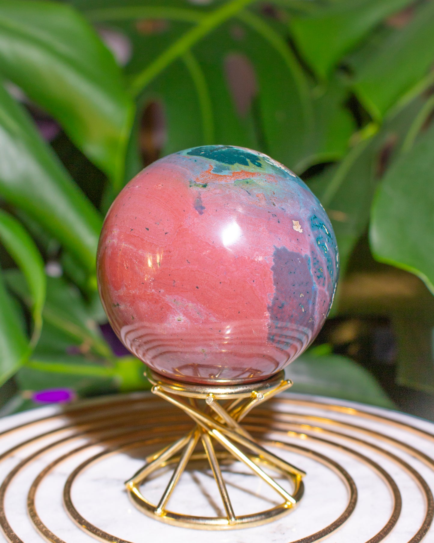 Rainbow Explosion Ocean Jasper Sphere