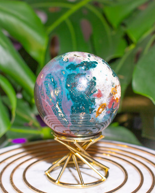 Rainbow Explosion Ocean Jasper Sphere