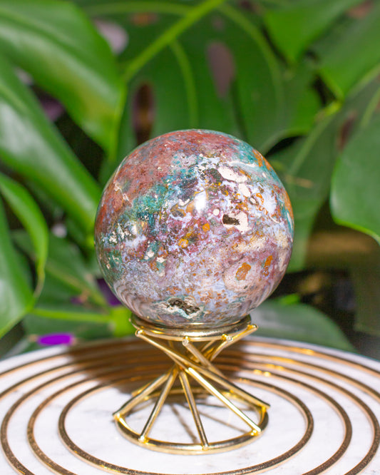 Rainbow Planet Ocean Jasper Sphere
