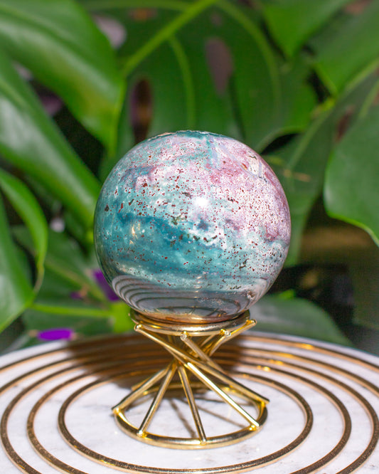 Unique Purple & Teal Ocean Jasper Sphere