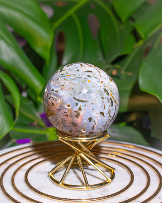 Druzy Pastel Multicolor Fairy Garden Ocean Jasper Sphere