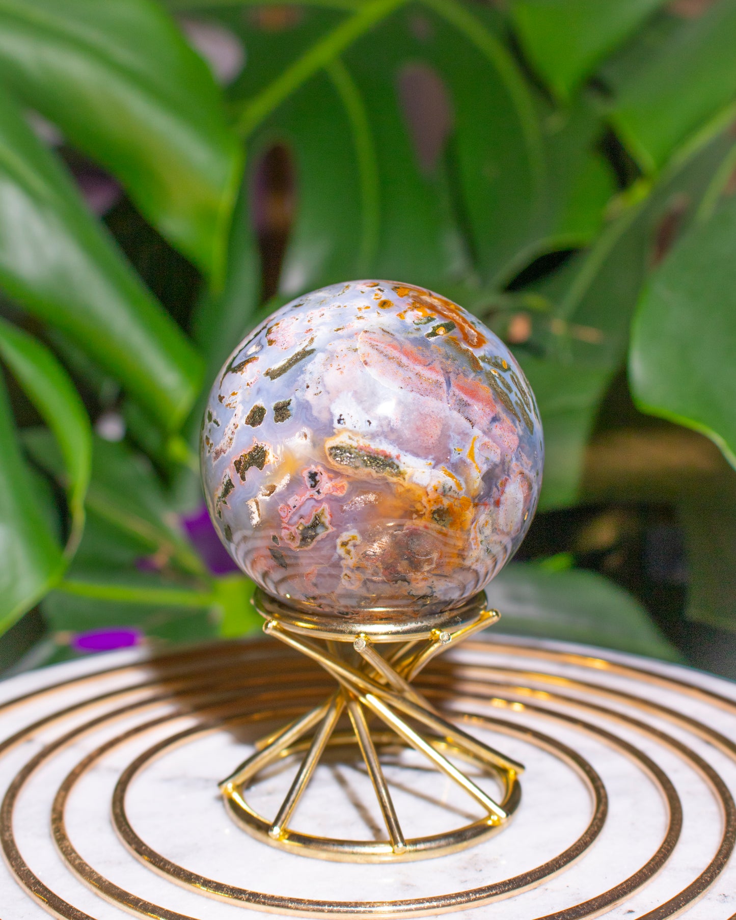Druzy Pastel Multicolor Fairy Garden Ocean Jasper Sphere