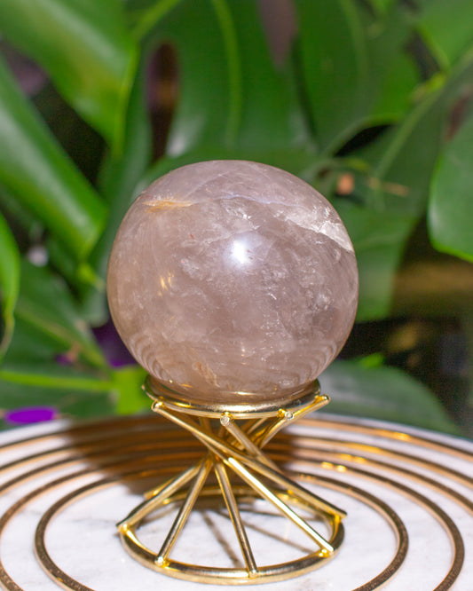 Small Blue Grey Rose Quartz Sphere
