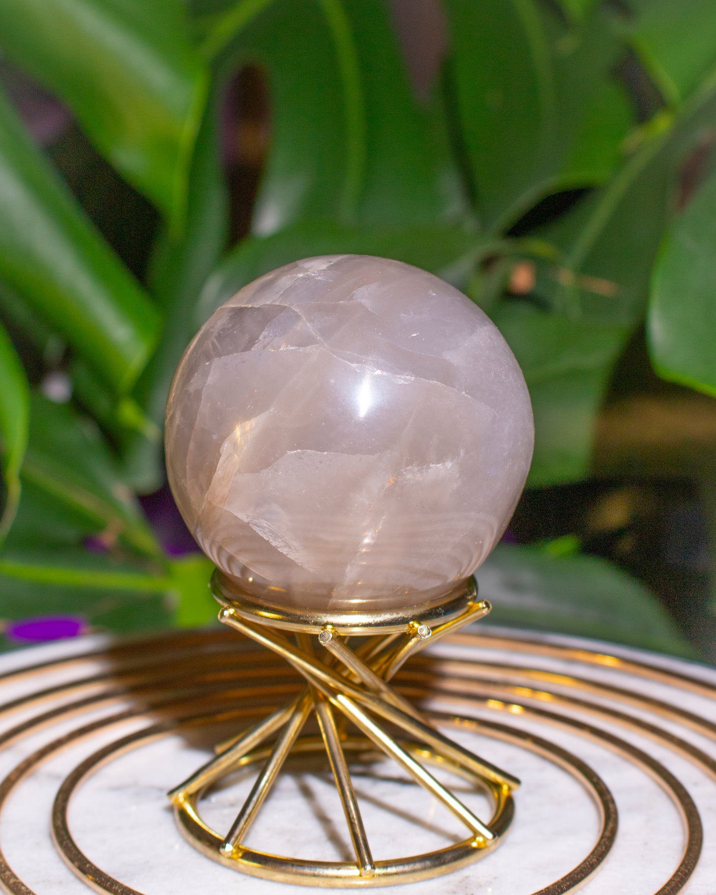 Small Blue Grey Rose Quartz Sphere (#2)