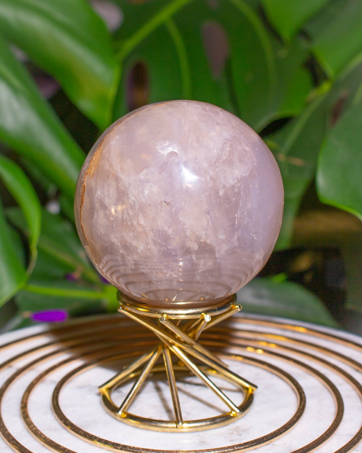 Lavender Blue Rose Quartz Sphere