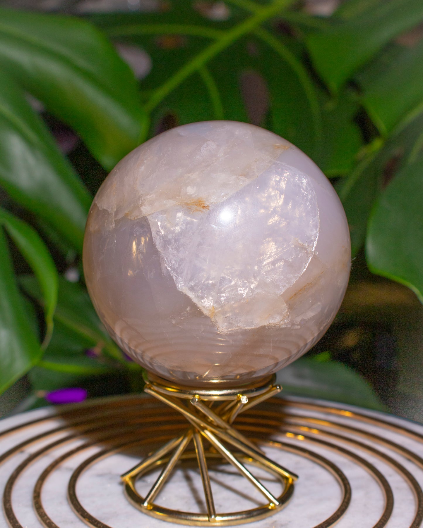 Large Blue Rose Quartz Sphere