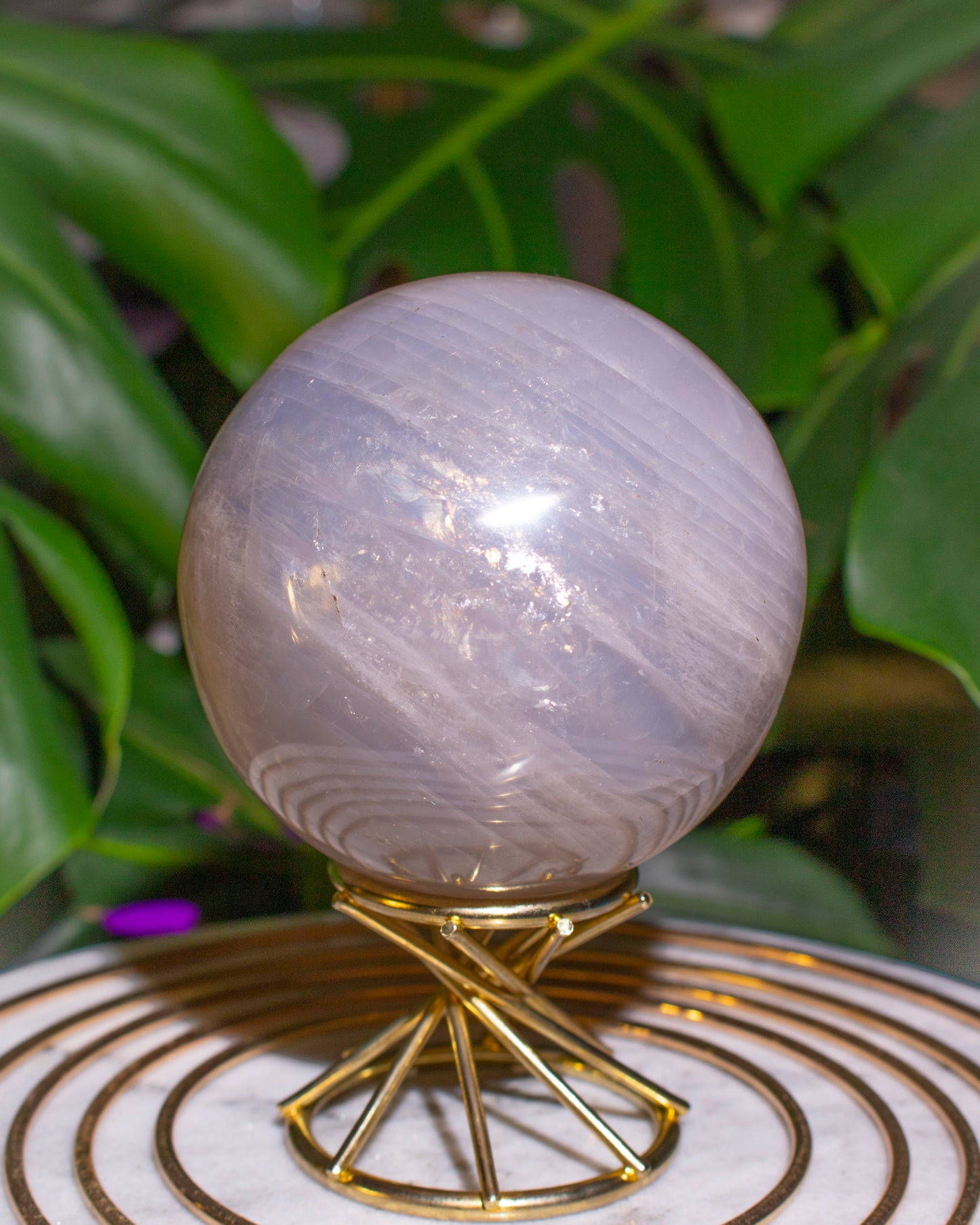 Large Blue Rose Quartz Sphere (#2)