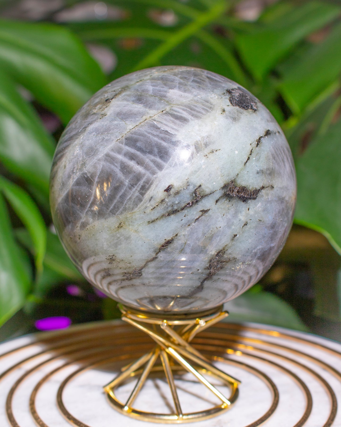 Large Pastel Mermaid Flash Labradorite Sphere