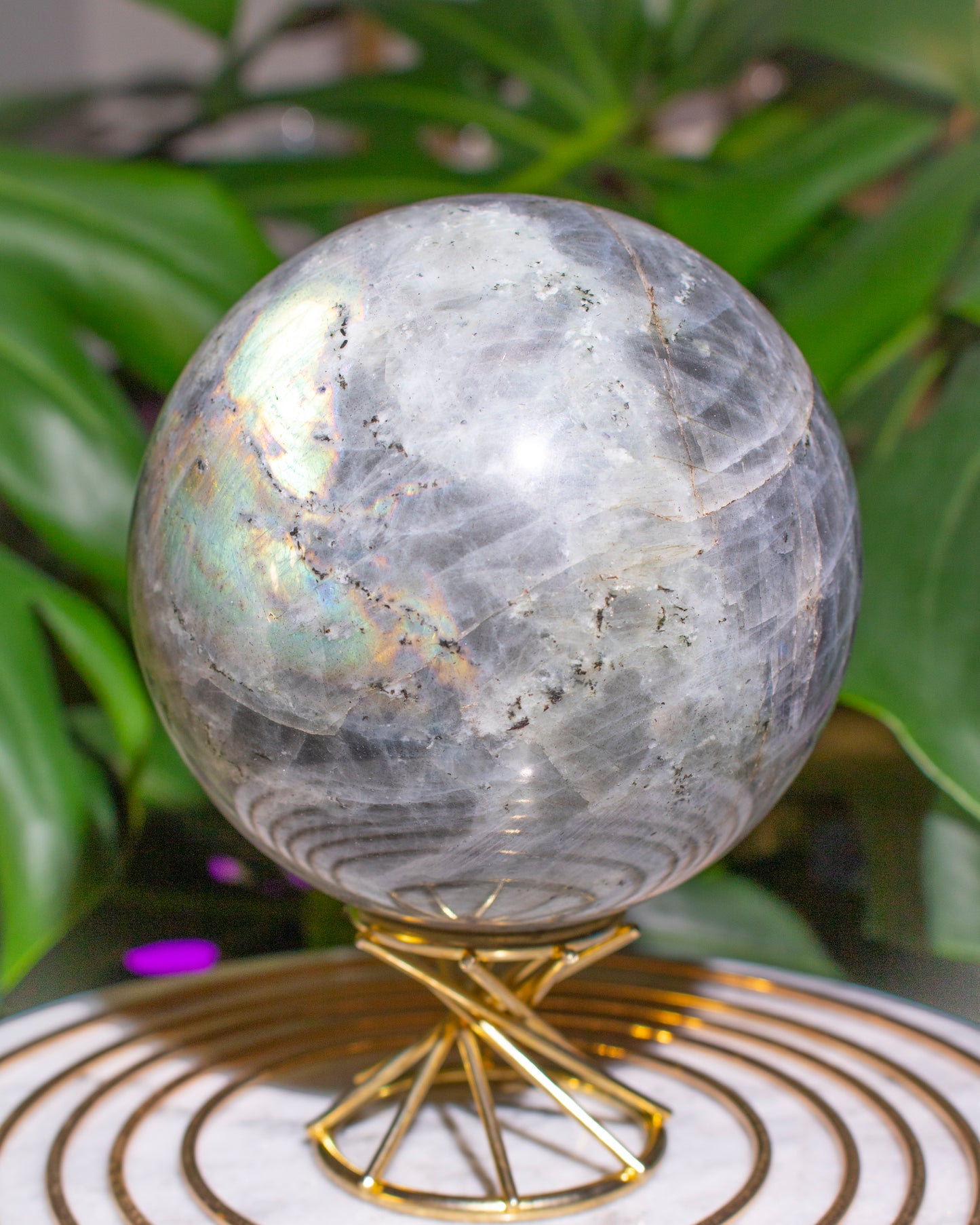 Large Purple Flash Labradorite Sphere (B)