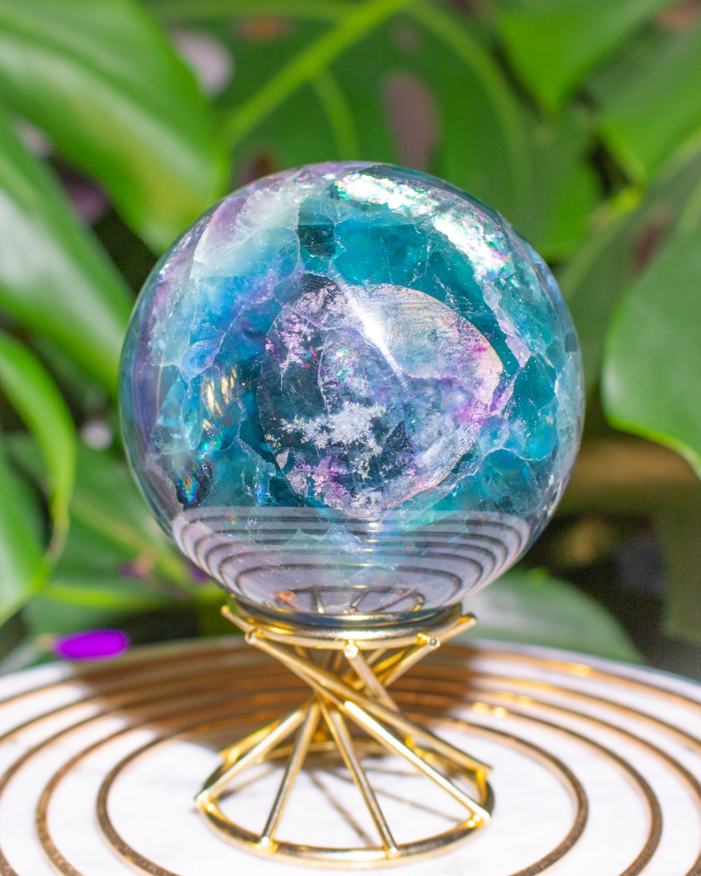 Rainbow Blue Fluorite Sphere