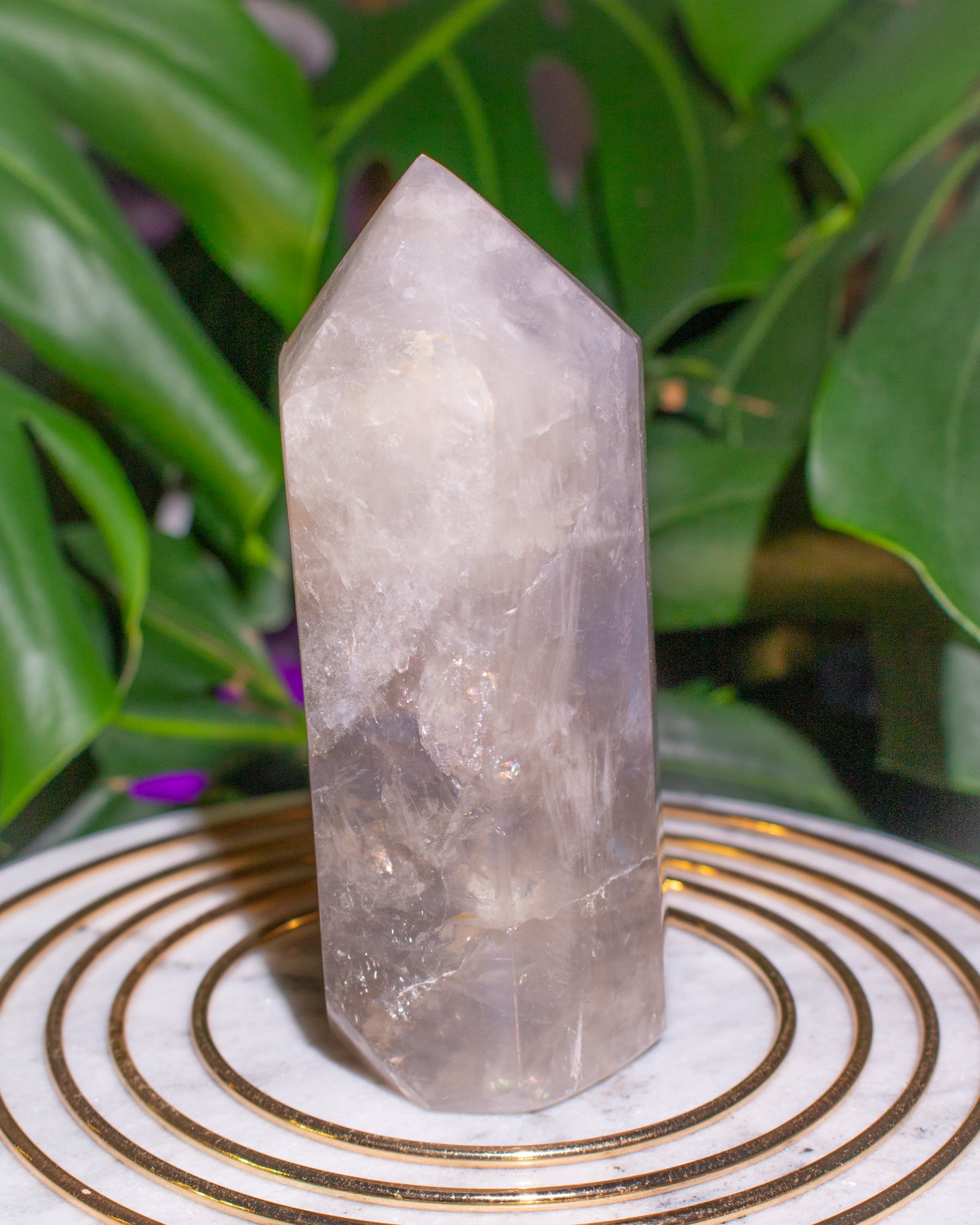 Large Blue Rose Quartz Tower