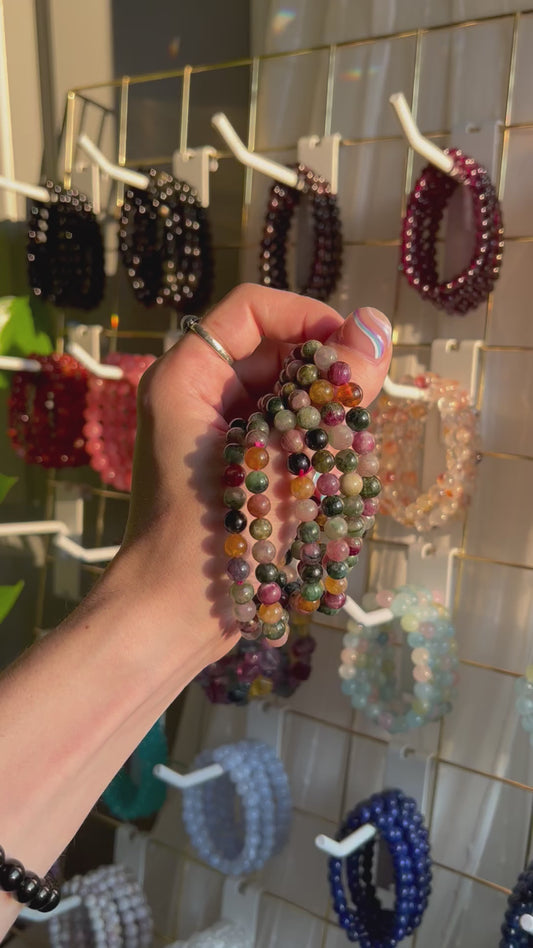 Mixed Rainbow Tourmaline Bracelets