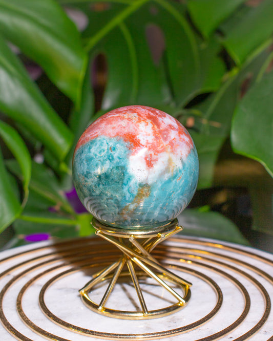 Split-Color Ocean Jasper Sphere
