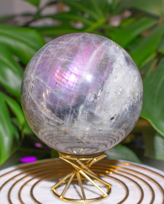 Large Purple Flash Labradorite Sphere (B)