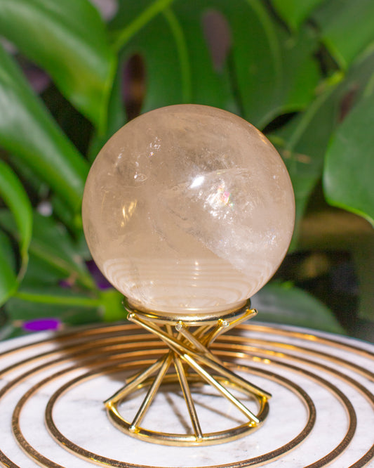 Medium Natural Brazilian Citrine Sphere