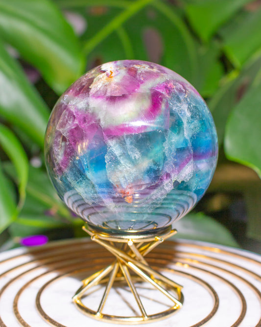 Rainbow Blue Fluorite Sphere