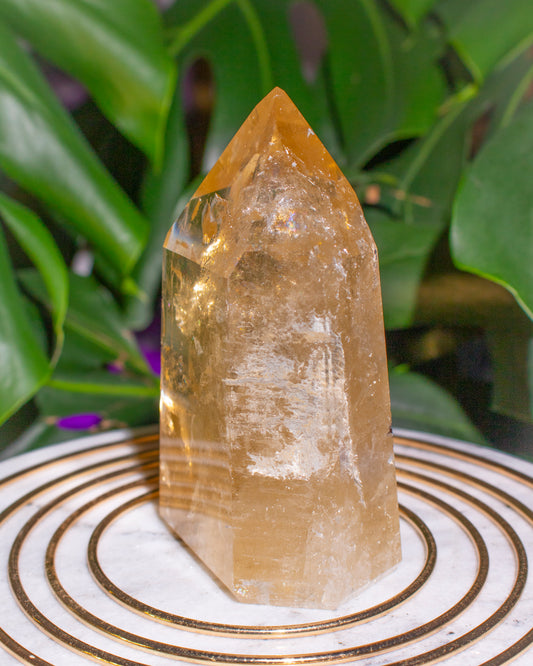 Large Natural Brazilian Rainbow Citrine Tower