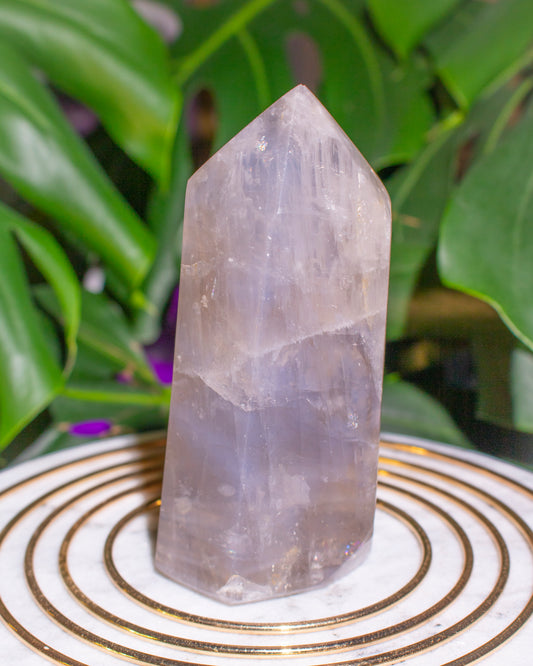 Large Blue Rose Quartz Tower