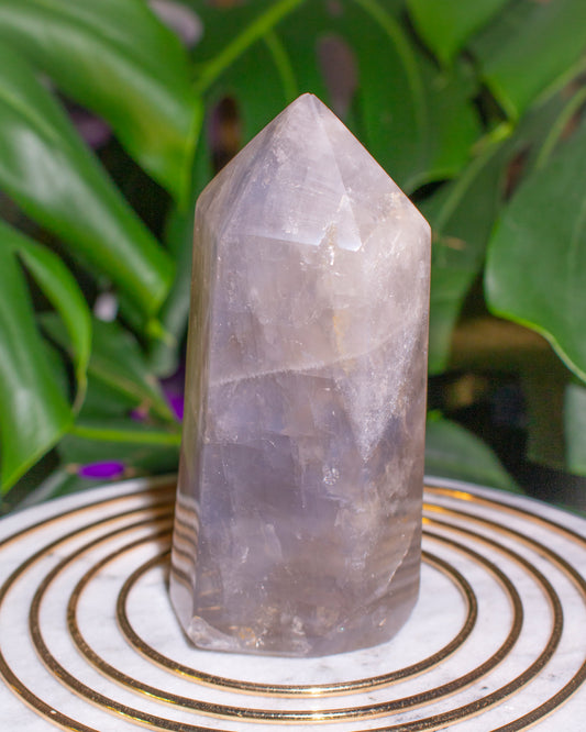 Large Blue Rose Quartz Tower