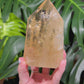 Large Natural Brazilian Rainbow Citrine Tower