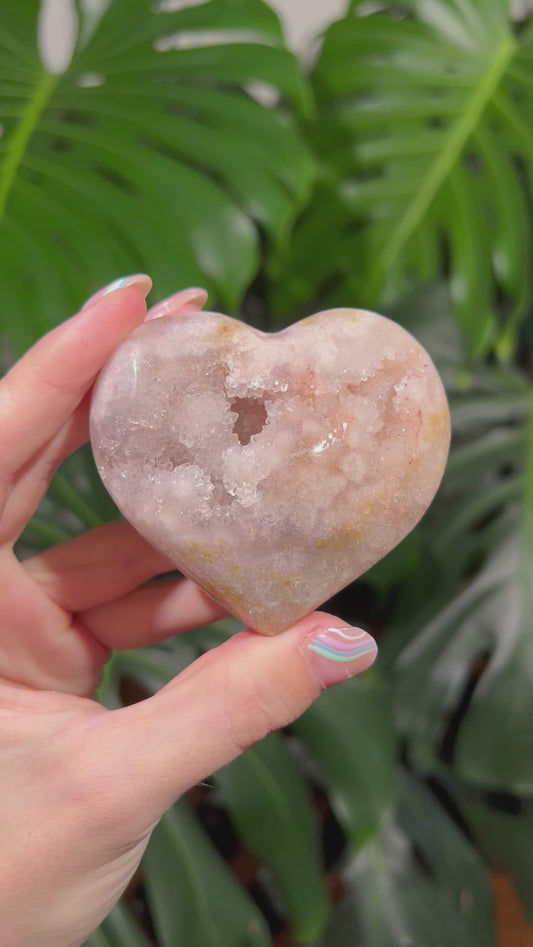 Druzy Light Pink Amethyst Heart